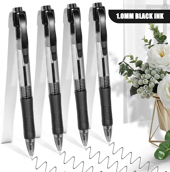 deegtran Pens Bulk, 100 Pack No Bleed Black Ink Click Pens - Image 3