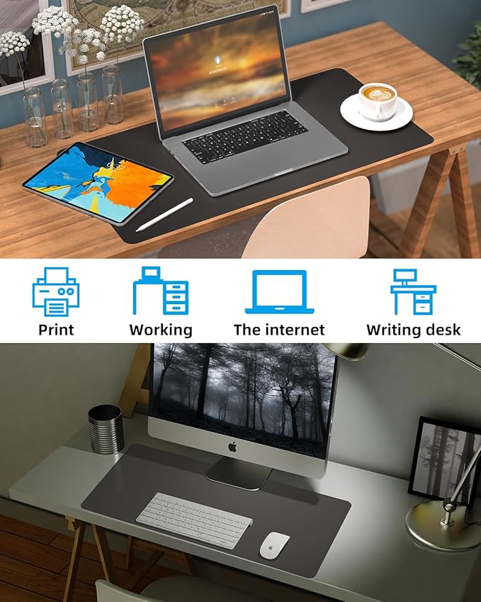 Small Desk Mat, Leather Desk Pad Protector, Desk Mouse pad, Office Desk mat - Image 6