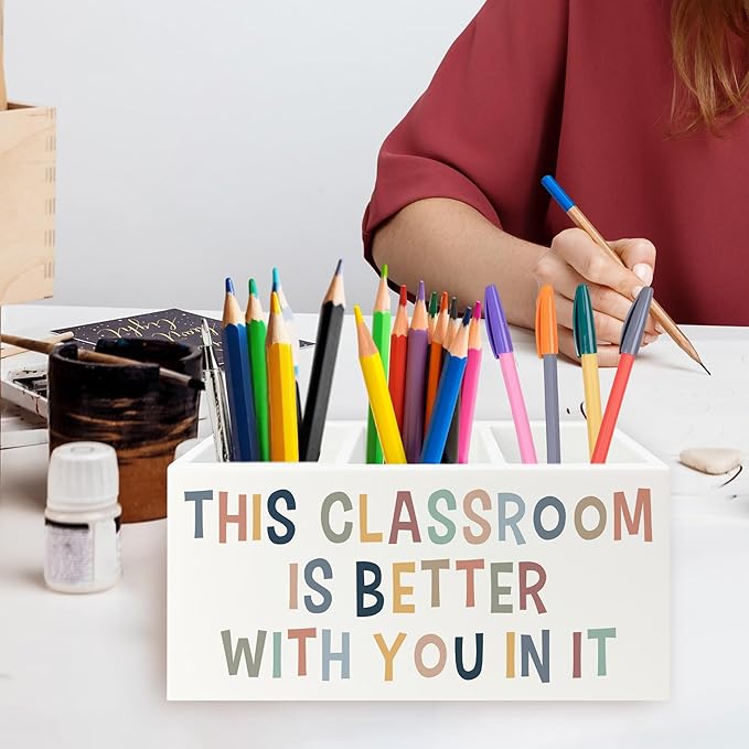 QZQE Boho Classroom Pen Pencil Holder Organizer - Image 2