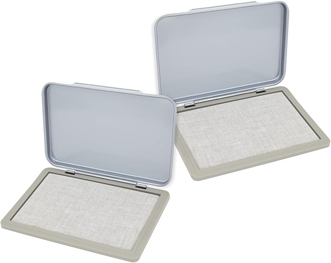 2 Pack Metal Case Stamp Pad Medium Size, Dry by ZIGEL