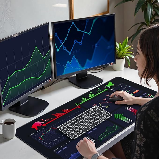 iCasso Day Trading Mouse Pad, Desk Mat, XXL Large Desk Pad, Non-Slip Rubber - Image 6