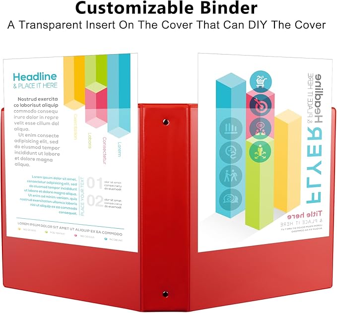 CIXILDTS 2-inch Round Ring Binder, Durable 2" 3 Ring Binder Fit Letter Size - Image 5