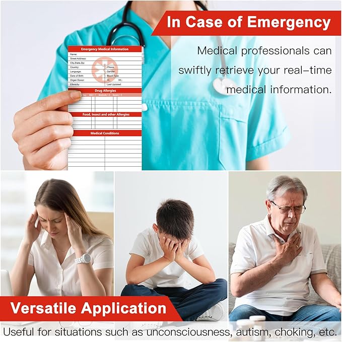 MEDMAX 8 Pack Emergency Medical Cards Tri-Folding - Image 4