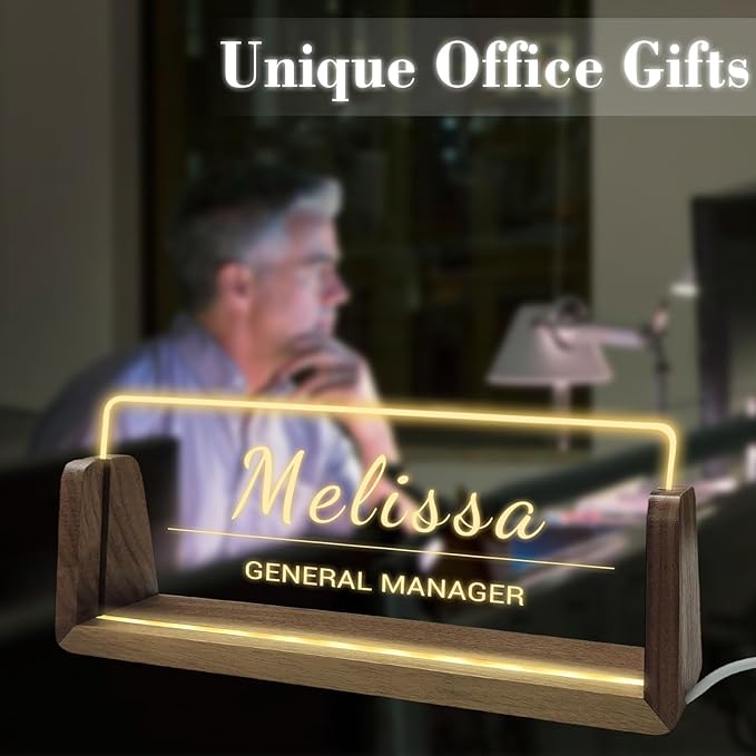 Personalized Light Up Acrylic Desk Name Plate Custom LED Name Plate - Image 7
