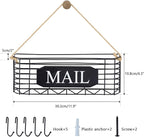 SRIWATANA Rustic Mail Key Holder, Mail Organizer Wall Mount - Image 7
