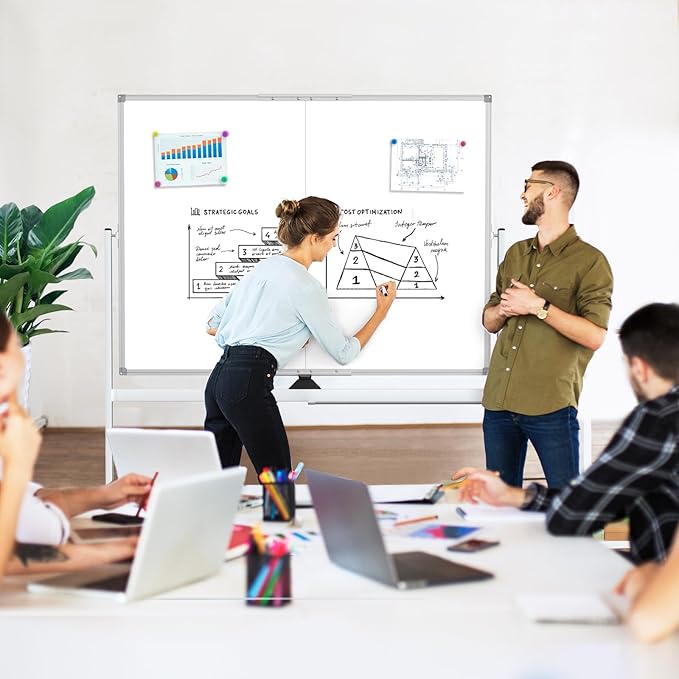 MaxGear Rolling Whiteboard on Wheels - Image 5