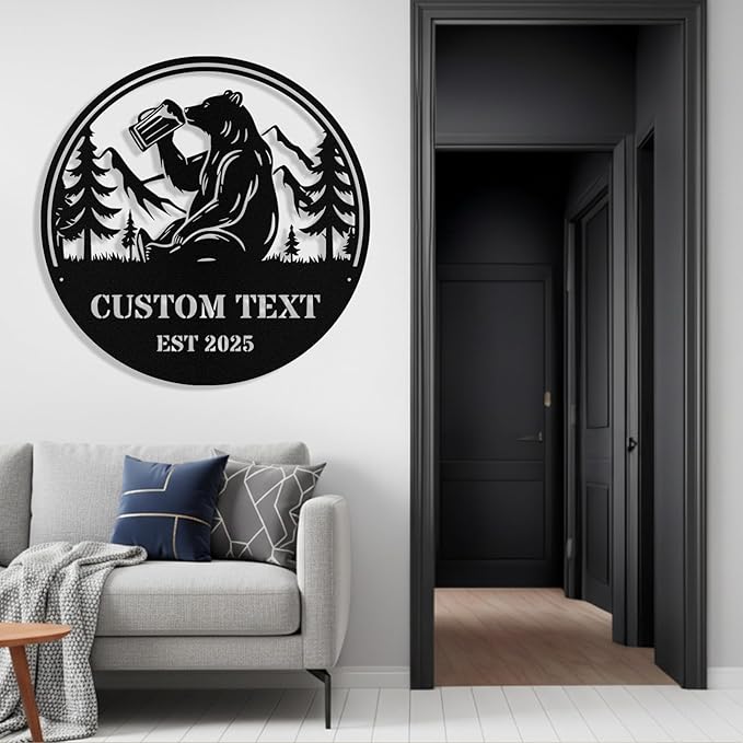 Custom Bear Metal Sign, Custom Bear Metal Wall Art Decor, Personalized Last - Image 5