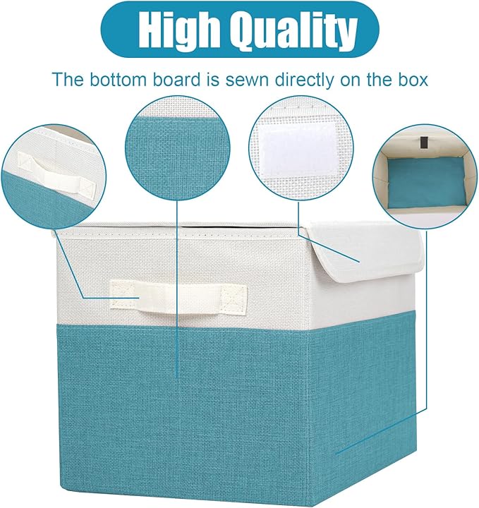 Bagnizer Large 22 Quart Linen Fabric Foldable Storage Bin Cube Organizer Basket - Image 5