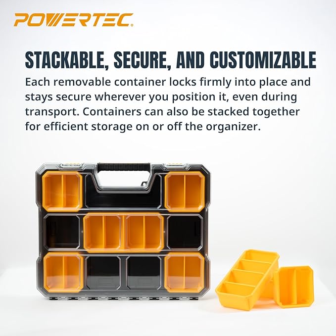 POWERTEC Small Parts Organizer & Tool Box – 20 Compartments, IP65 Water & Dust - Image 5