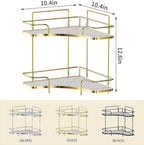 Seoneiro 2 Tier Corner Bathroom Counter Organizer, Cosmetic Skincare Organizer - Image 2