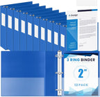 Henoyso 12 Pcs 3 Ring 2 Inch Binders Fits 8.5 x 11 Inch Letter Size Paper by Henoyso