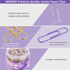 NEEWAY 200pcs Large Purple Paper Clips, 2 Inch Jumbo Paper Clip, Ceative - Image 3