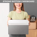 Bagnizer Large 22 Quart Linen Fabric Foldable Storage Bin Cube Organizer Basket - Image 6