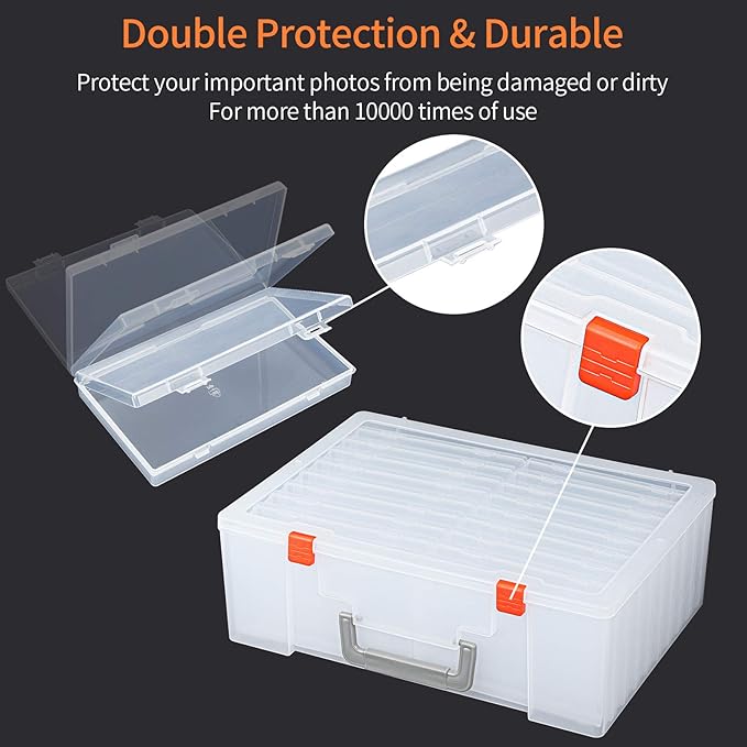 Photo Storage Box 4x6, 18 Inner Extra Large Organizer Acid-Free Photo Keeper - Image 7