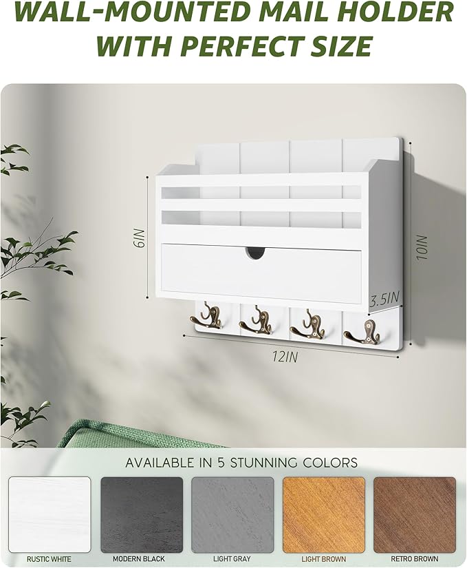 Rebee Vision Decorative Mail Organizer Wall Mount - Image 5