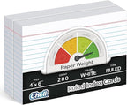 Chell Extra Heavyweight Ruled Index Cards 4x6 Inch, No Bleed-Through, Ruled by chell