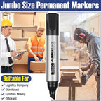 Fuutreo 10 Pack Jumbo Permanent Markers Bulk Large Chisel Tip Permanent Markers - Image 6