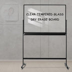 TSJ-OFFICE Rolling Clear-Glass Whiteboard on Wheels - Image 7