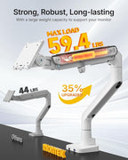 monTEK Single Monitor Arm with USB A/C, Ultrawide Monitor Stand - Image 6