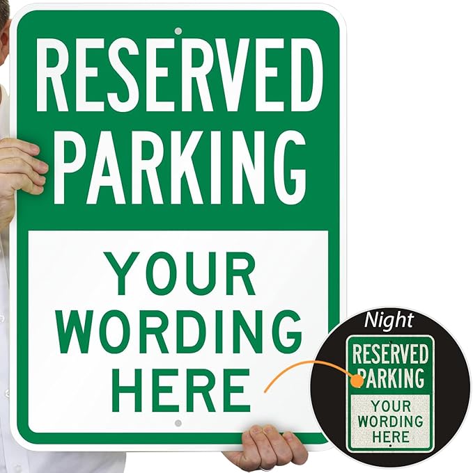 SmartSign 24 x 18 inch Custom “Reserved Parking” Metal Sign - Image 2