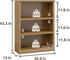 Bevfint 43 in Tall Bookcase, 3-Tier Bookshelf Open Storage, 33 inch Wide Floor - Image 2
