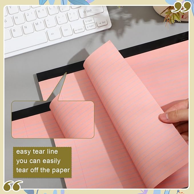 Lincia 6 Pcs 11" x 9.5" Legal Pads College Ruled Notepad Landscape Notebook - Image 4