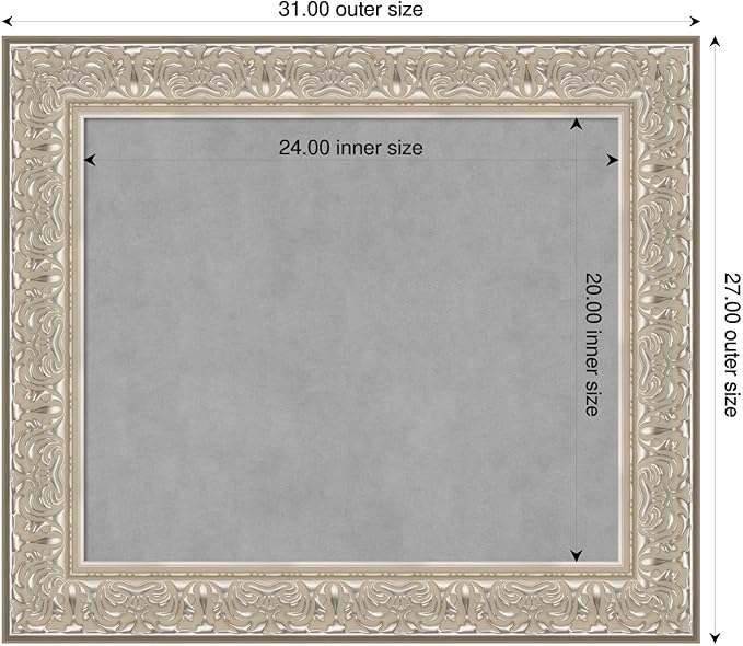 Amanti Art Silver Framed Magnetic Board 27x31 Medium Vision Board - Image 2