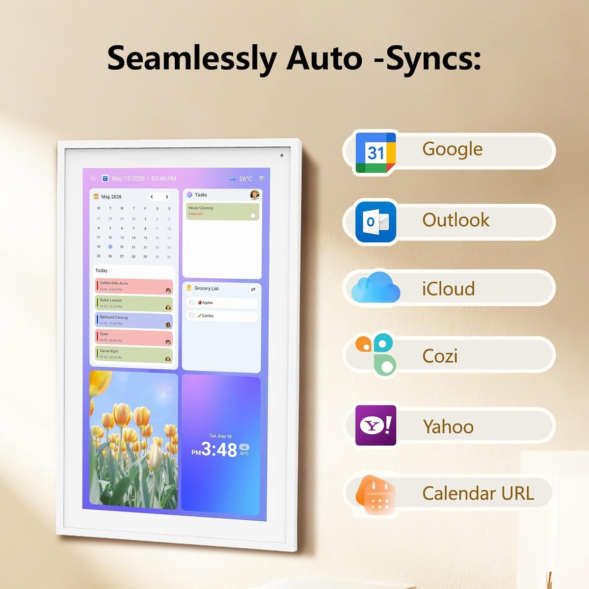 15.6" Digital Calendar Family Electronic Calendar & Chore Chart,Wall...