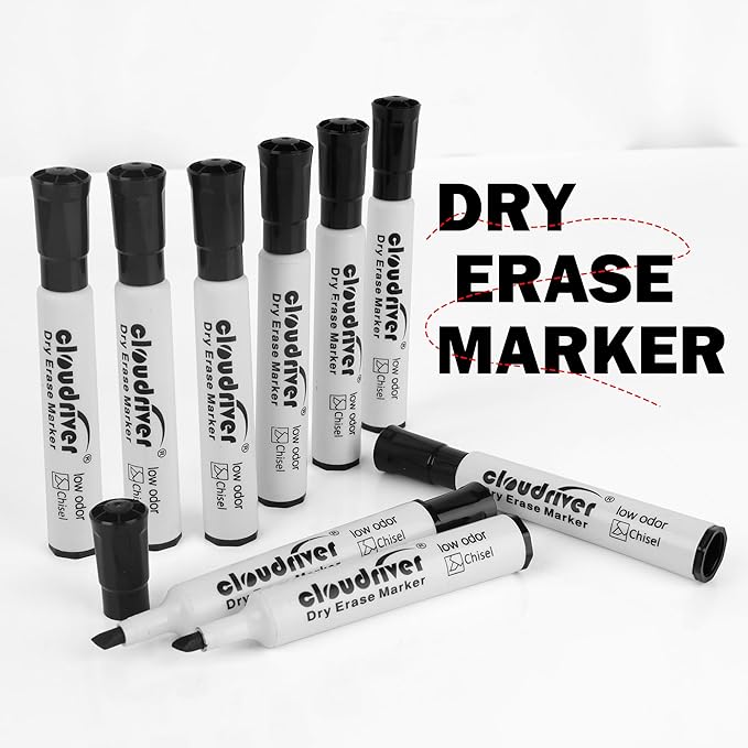 cloudriver Low Odor Dry Erase Markers Tank Style, Chisel Tip, Bulk Dry Erase - Image 4