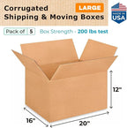 Large Shipping & Moving Boxes 20 x 16 x 12 inches - Image 2