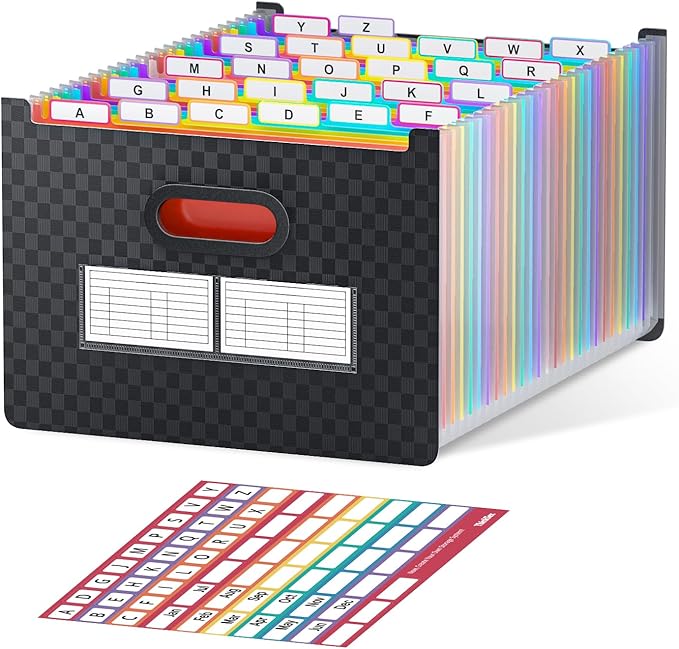 ThinkTex 26 Pockets Expanding File Folder, Upright & Open Top, A-Z Colorful Tabs by ThinkTex