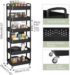 Sywhitta 6-Tier Plastic Rolling Utility Cart - Image 6