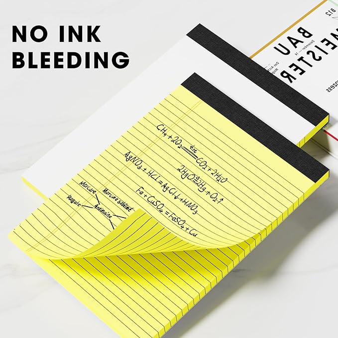 AILZFEI Yellow Legal Pads Note Pads 8.5 x 11 inch Wide Ruled, 30 Sheets/Pad - Image 4
