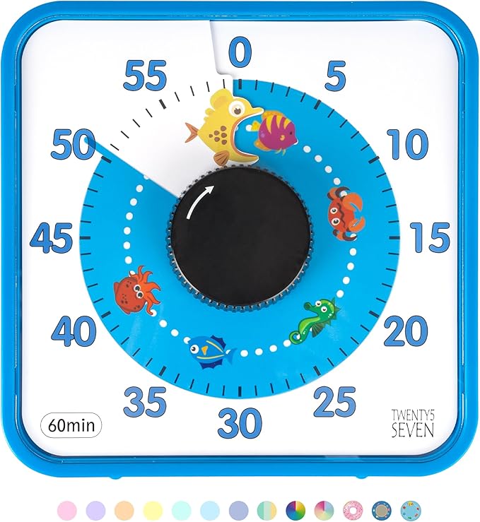 Visual Timer 7.5 inch, 60-Minute Countdown Timer by TWENTY5SEVEN