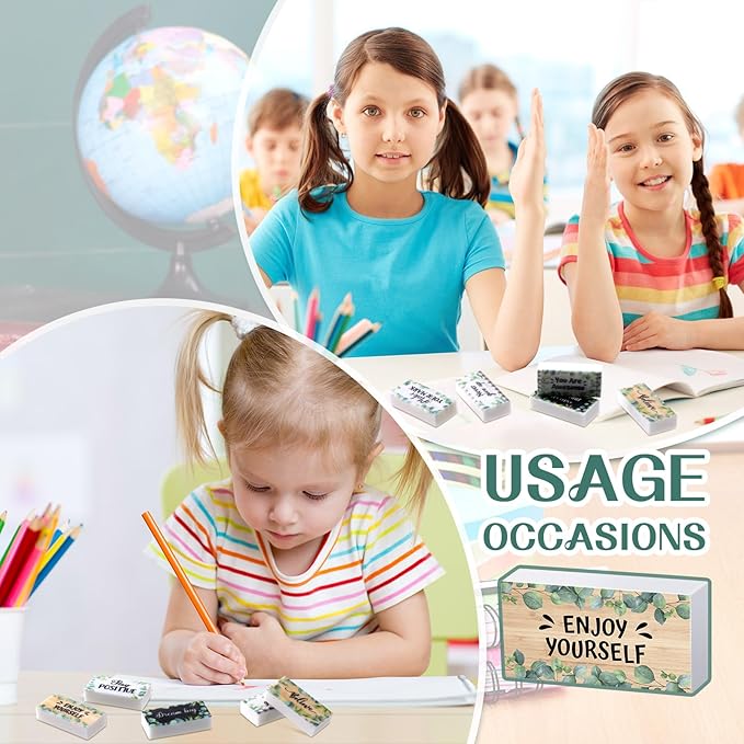 Dunzoom 100 Pcs Inspirational Pencil Erasers Bulk - Image 6