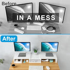 TEAMIX White Dual Monitor Stand Riser - Image 6