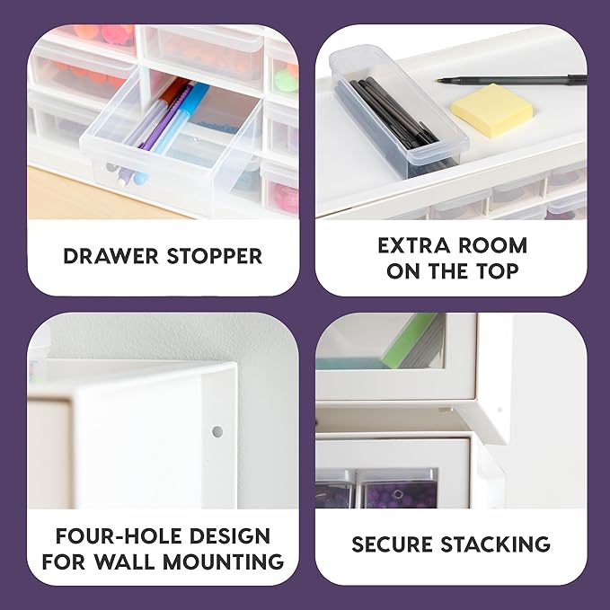 IRIS USA Screw Tool Organizer Small Parts Cabinet Chest, 44-Drawer Hardware - Image 4