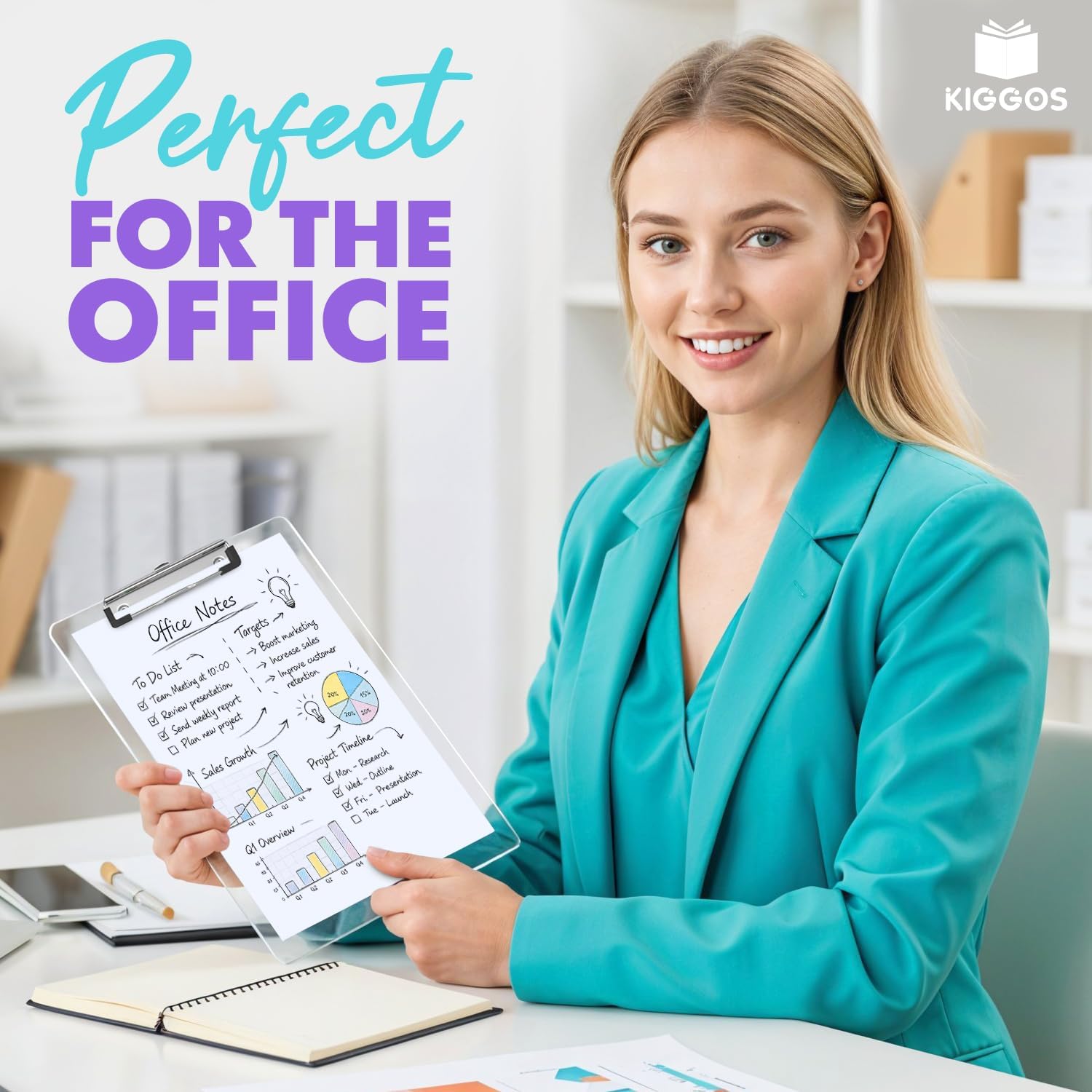 KIGGOS Acrylic Clipboards 12.5 x 9, Clear 6 Pack Letter Size Clip Boards with Low Profile Metal Clips, Hold up to 100 Sheets, Lightweight Set for Classroom, School, Office and Home