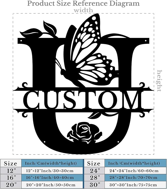 Personalized Custom Letter Name metal Signs, Custom Black Letter Monogram Wall - Image 5