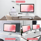 across-star dual-monitor stand for desk - large adjustable, side view