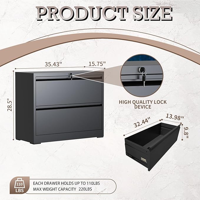 mysteeldepot 2 Drawer Lateral File Cabinet - Image 3