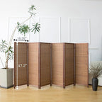 Furnnylane 6 Panel Short Room Divider Screen, Small Bamboo Panel Divider - Image 5