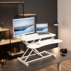 VIVO 32 inch Desk Converter, K Series, Height Adjustable Sit to Stand Riser - Image 2