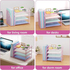 Marbrasse Desk Organizer and Accessories，4-Tier Paper Letter Tray Organizer - Image 6