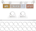 Briwooody Adjustable Flip Calendar Holder Set 16-29 Inches, White | Back to School Anchor Chart Rod Date Cards Holder for Classroom Elementary Teacher Supplies Whiteboard Home Decor