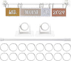 Briwooody Adjustable Flip Calendar Holder Set 16-29 Inches, White | Back to School Anchor Chart Rod Date Cards Holder for Classroom Elementary Teacher Supplies Whiteboard Home Decor