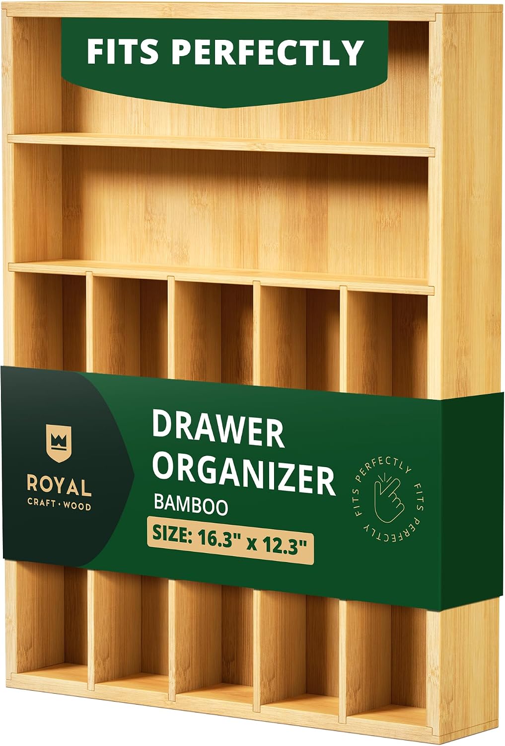 ROYAL CRAFT WOOD Luxury Bamboo Utensil Rack and Silverware Organizer, Kitchen...