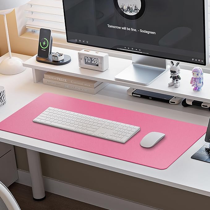 Boutilon Leather Desk Pad Protector, Non-Slip Mouse Pad, Laptop Desk Pad - Image 6