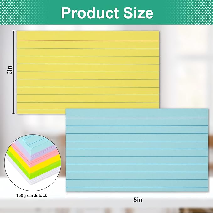Index Cards 3x5, Ruled Flash Cards - Image 2