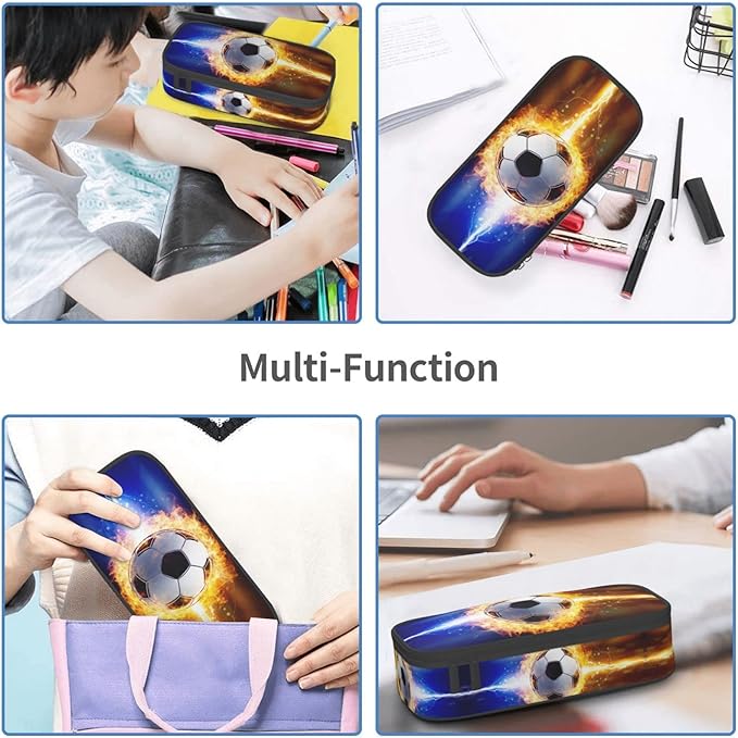 SNAPMADE Boys Pencil Case with Soccer Ball Printed, Cool Portable Pen Bag Pouch - Image 8